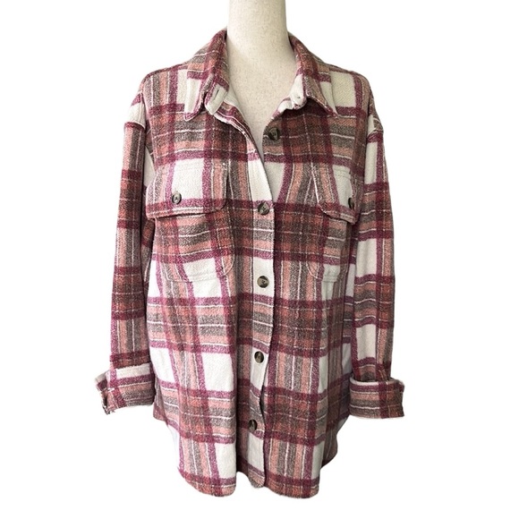 AE Oversized Plaid Fleece & Love Shacket - Picture 11 of 12